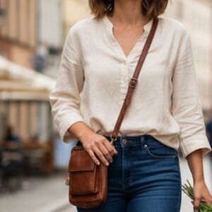 Vintage Victoria Leather Co Crossbody Messenger Bag